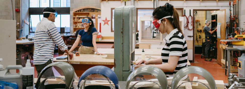 Students using Architecture facilities.