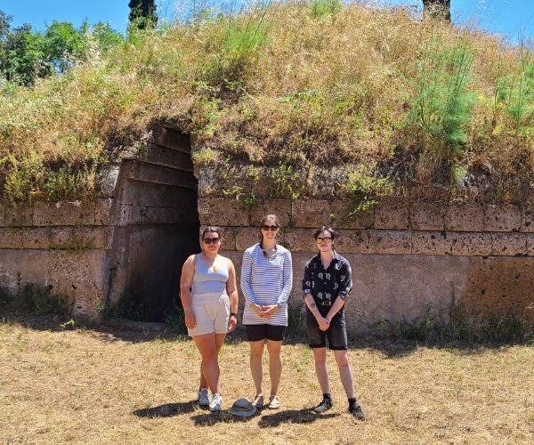 Carleton students visit an ancient burial ground at Cerveteri,
just north of Rome, with Professor Laura Banducci.