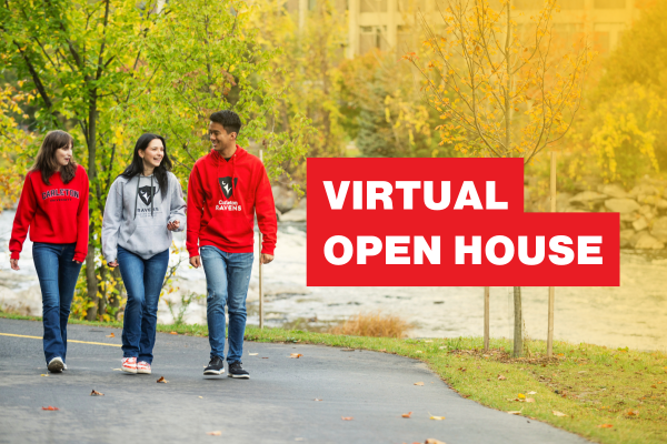 Three Carleton students walking in the fall. Virtual Open House for international applicants announcement 2024