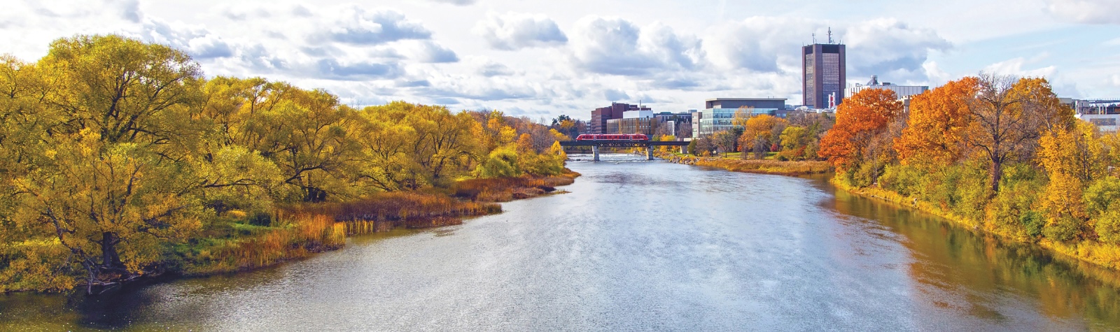 The Carleton campus from the Bronson Bridge.